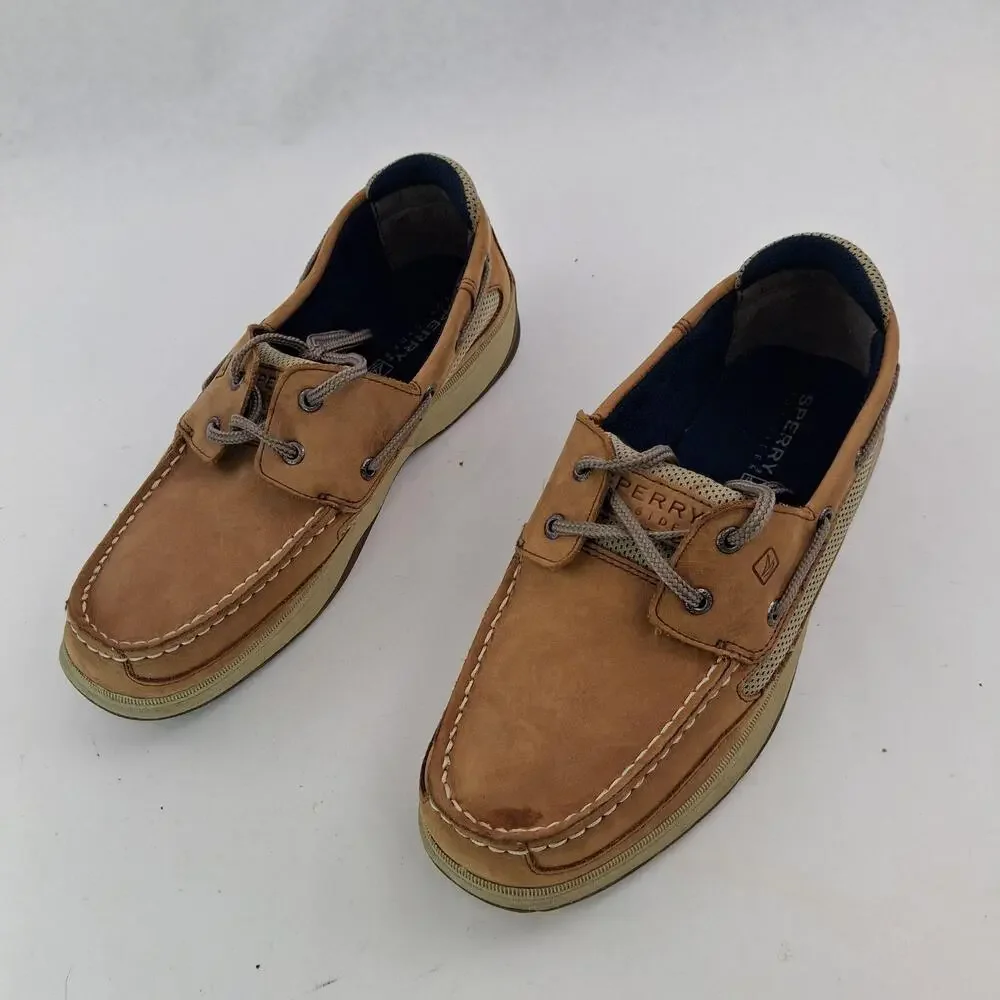 Sperry Top-Sider Lanyard Shoes Size 6.5M Brown Leather Boat Deck Casual
